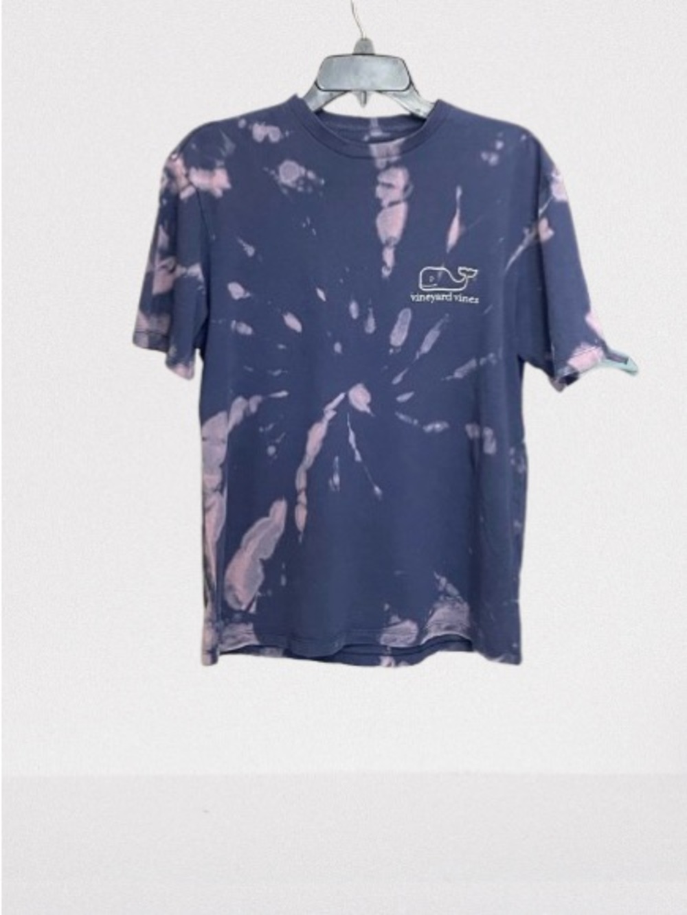 Vineyard Vines Navy with Pink Spiral Tie-Dye Whale Tee